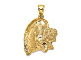 14k Yellow Gold Textured Enamel Large Conch Shell Pendant