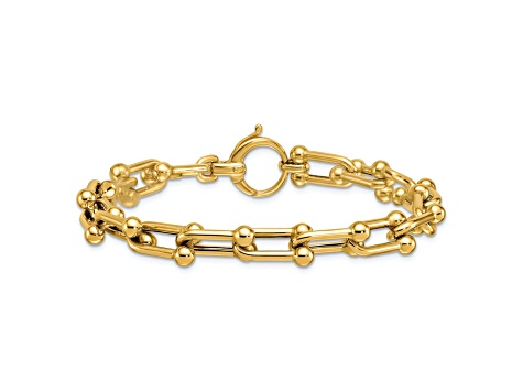 14K Yellow Gold Mariner's Link 8 inch Bracelet