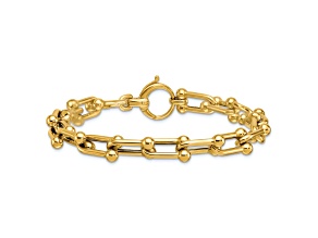 14K Yellow Gold Mariner's Link 8 inch Bracelet