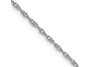 Rhodium Over 14k White Gold 0.95mm Solid Cable 14 Inch Chain