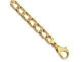 14k Yellow Gold 8.6mm Hand Polished and Textured Fancy Link Bracelet