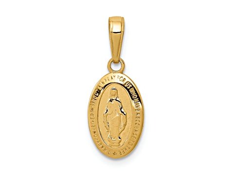 14K Yellow Gold Miraculous Medal Charm - 1C93GA | JTV.com