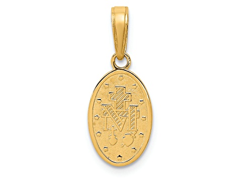 14K Yellow Gold Miraculous Medal Charm - 1C93GA | JTV.com