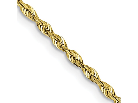 10k Yellow Gold 1.85mm Solid Diamond-Cut Quadruple Rope 18 Inch Chain