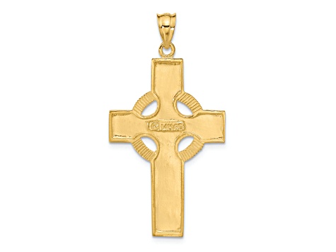 14K Yellow Gold Celtic Cross Pendant