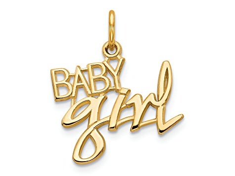 14k Yellow Gold Baby Girl Pendant