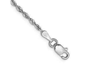 Rhodium Over 10k White Gold 1.85mm Diamond-Cut Quadruple Rope Link Bracelet