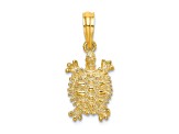 14K Yellow Gold Land Turtle Charm