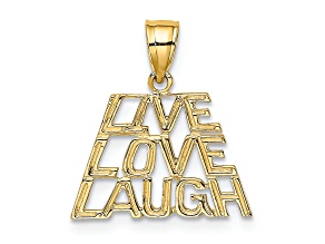 14K Yellow Gold LIVE LAUGH LOVE Charm