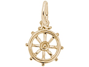 14K Yellow Gold Ships Wheel Charm