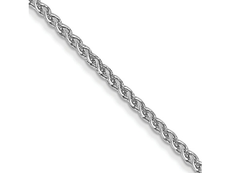 Rhodium Over 10k White Gold 1.05mm Solid Spiga 24 Inch Chain