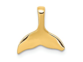 10K Yellow Gold Whale Tail Chain Slide Pendant