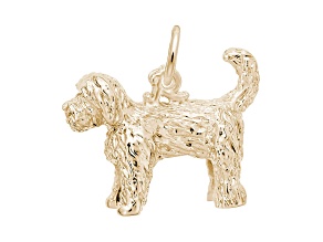14K Yellow Gold Goldendoodle Dog Charm