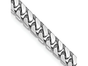 Rhodium Over 14k White Gold 4.3mm Solid Miami Cuban 18 Inch Chain