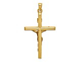 14K Yellow and White Gold Hollow Crucifix Pendant