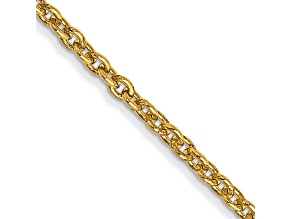 14k Yellow Gold 1.4mm Solid Forzantine Cable 22 Inch Chain