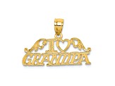 14k Yellow Gold Textured I Heart Grandpa pendant