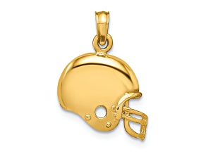 10K Yellow Gold Football Helmet Pendant
