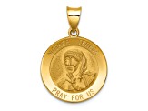 14k Yellow Gold Polished and Satin Mother Teresa Medal Pendant