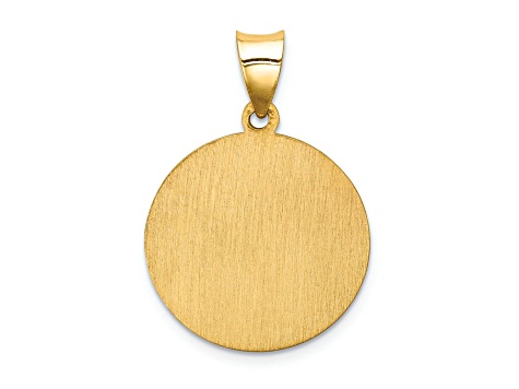 14k Yellow Gold Polished and Satin Mother Teresa Medal Pendant