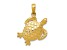 14k Yellow Gold Solid Polished and Textured Open-Backed Turtle Pendant