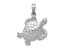 Rhodium Over 14k White Gold Solid Polished and Textured Open-Backed Turtle Pendant