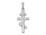 Rhodium Over 14K White Gold Eastern Orthodox Cross Charm