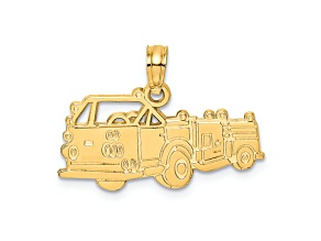 14k Yellow Gold Fire Truck pendant