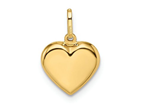 14k Yellow Gold Polished Puffed Heart Pendant