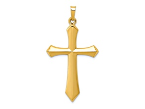 14k Yellow Gold Polished Passion Cross Pendant
