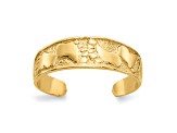 14K Yellow Gold Footprints Toe Ring