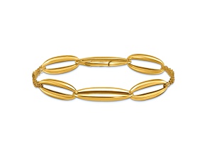 18K Yellow Gold Oval and Multi-layer 8 inch Bracelet