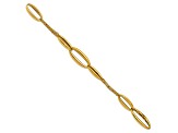 18K Yellow Gold Oval and Multi-layer 8 inch Bracelet