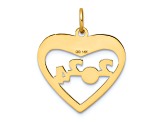 14K Yellow Gold Polished CLASS OF 2024 Cut Out Heart Charm