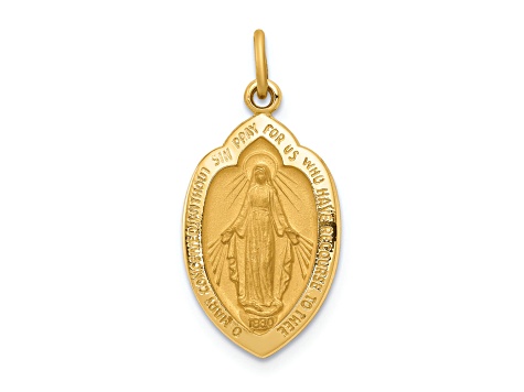 14K Yellow Gold Miraculous Medal Charm