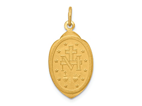 14K Yellow Gold Miraculous Medal Charm - 1CHM3A | JTV.com