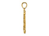 14k Yellow Gold Textured Soccer Player Boy Running with Ball Charm
