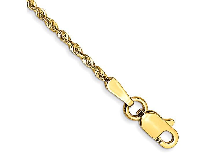 10k Yellow Gold Children's 1.5mm Diamond-Cut Rope Link Bracelet