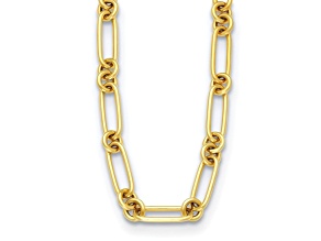 14K Yellow Gold 10mm Round and Oval Shape 18-inch Necklace