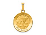 14K Yellow Gold Polished and Satin St. Andrew Medal Hollow Pendant