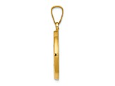 14K Yellow Gold Polished and Satin St. Andrew Medal Hollow Pendant