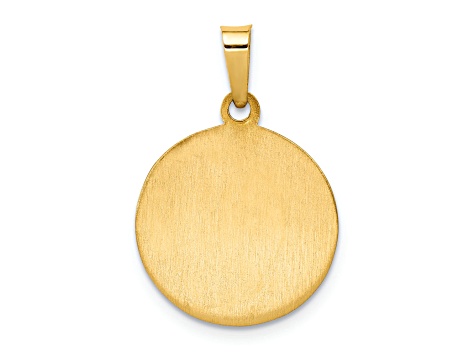 14K Yellow Gold Polished and Satin St. Andrew Medal Hollow Pendant