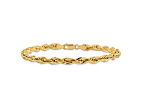 14k Yellow Gold 4.75mm Rope Link Bracelet, 8 Inches