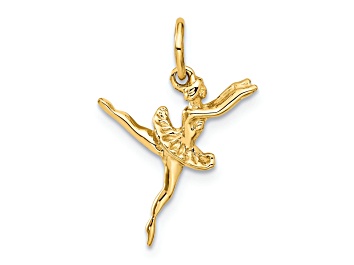 Picture of 14k Yellow Gold Textured Ballerina Charm Pendant
