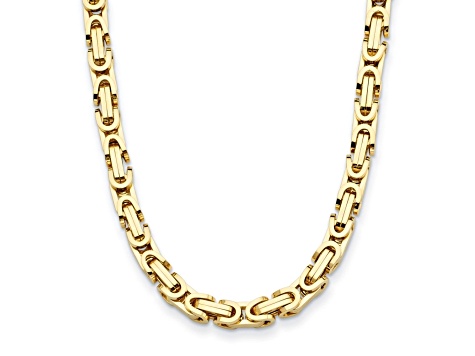 14K Yellow Gold 7mm Fancy Link 18-inch Necklace