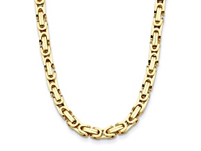 14K Yellow Gold 7mm Fancy Link 18-inch Necklace