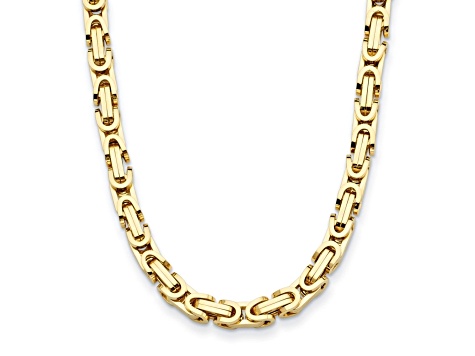 14K Yellow Gold 7mm Fancy Link 24-inch Necklace