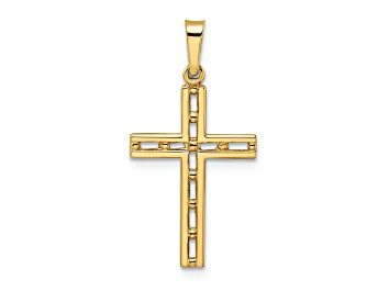 Picture of 14k Yellow Gold Polished Solid Cross Pendant