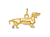 14k Yellow Gold Textured Dachshund Dog Charm Pendant