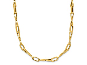 14k Yellow Gold 4.2mm Polished Solid Fancy Twisted Link 18 Inch Chain